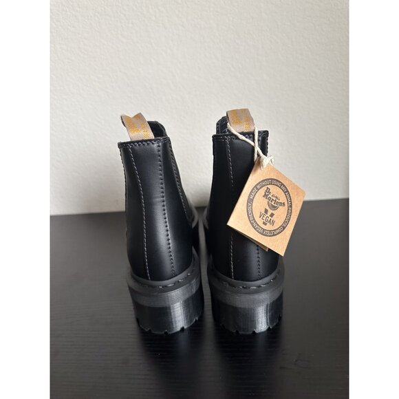 NEW Dr. Martens Vegan 2976 Quad Platform Chelsea Boots US 6 Mono Black - Picture 3 of 6